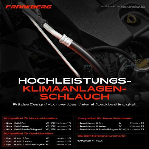 1x Hochdruckleitung Klimaanlage für Nissan NV400 Opel Movano B Renault Bild 1x Hochdruckleitung Klimaanlage für Nissan NV400 Opel Movano B Renault