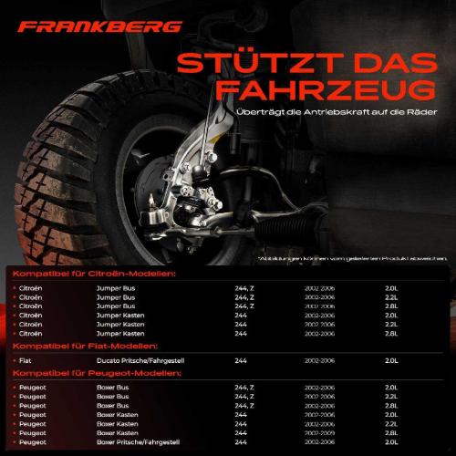 Frankberg 1x Achsschenkel Radaufhängung Vorderachse Links für Citroën Jumper Fiat Ducato Peugeot Boxer 244 Bild Frankberg 1x Achsschenkel Radaufhängung Vorderachse Links für Citroën Jumper Fiat Ducato Peugeot Boxer 244