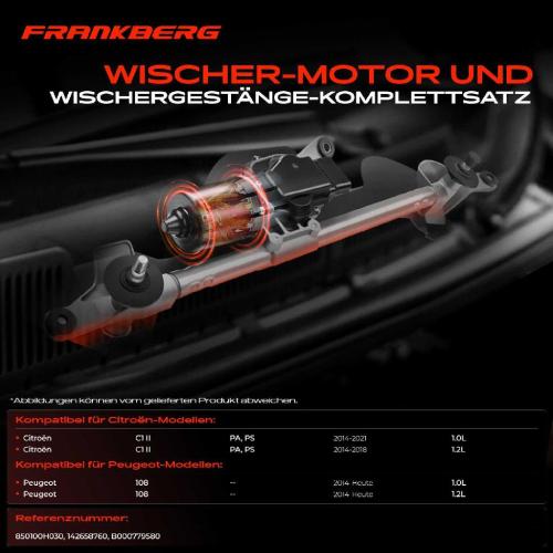 Frankberg 1x Wischerarm Scheibenwischer Vorne für Citroën C1 II Peugeot 108 1.0L 1.2L Bild Frankberg 1x Wischerarm Scheibenwischer Vorne für Citroën C1 II Peugeot 108 1.0L 1.2L