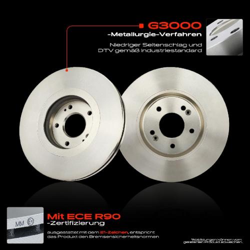 2x Bremsscheiben Vorderachse für Hyundai iX55 3.0L 3.8L 2008-2012 Bild 2x Bremsscheiben Vorderachse für Hyundai iX55 3.0L 3.8L 2008-2012