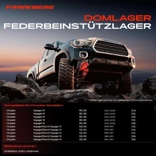 1x Domlager Federbeinstütz lager für Chrysler Voyager IV 2001-2007 Bild 1x Domlager Federbeinstütz lager für Chrysler Voyager IV 2001-2007