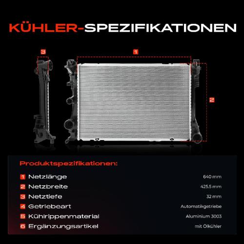 Frankberg 1x Kühler Wasserkühler Motorkühler für Mercedes-Benz C218 W212 A207 R231 R172 Bild Frankberg 1x Kühler Wasserkühler Motorkühler für Mercedes-Benz C218 W212 A207 R231 R172