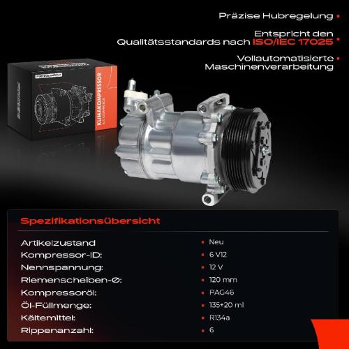 1x Klimakompressor für Citroën C3 FC FN HB Peugeot 307 3A/C Fiat Fiorino 225 Bj ab 2000 Bild 1x Klimakompressor für Citroën C3 FC FN HB Peugeot 307 3A/C Fiat Fiorino 225 Bj ab 2000