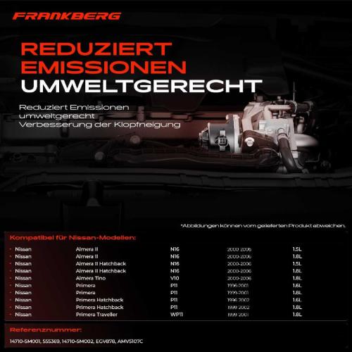Frankberg 1x AGR-Ventil Abgasrückführungsventil für Nissan Almera II II Hatchback Tino Primera Traveller Bild Frankberg 1x AGR-Ventil Abgasrückführungsventil für Nissan Almera II II Hatchback Tino Primera Traveller