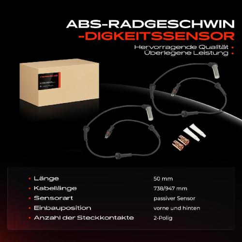 2x ABS Sensor Hinten für Land Rover Freelander Soft Top 1.8L 2.0L 2.5L 1998-2006 Bild 2x ABS Sensor Hinten für Land Rover Freelander Soft Top 1.8L 2.0L 2.5L 1998-2006