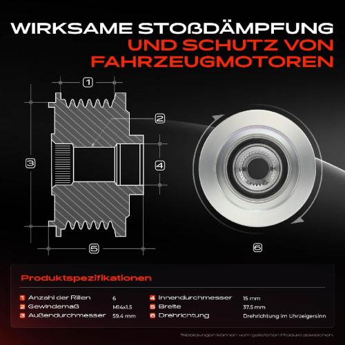 1x Generatorfreilauf Lichtmaschine für Hyundai Getz Matrix Accent 2 3 1.5L Bild 1x Generatorfreilauf Lichtmaschine für Hyundai Getz Matrix Accent 2 3 1.5L
