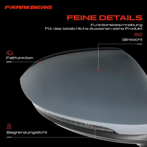 Frankberg 1x Außenspiegel Rechts für VW Golf VIII Variant CD1 CD1 DA1 CG5 CG5 DB5 Bj ab 2019 Bild Frankberg 1x Außenspiegel Rechts für VW Golf VIII Variant CD1 CD1 DA1 CG5 CG5 DB5 Bj ab 2019