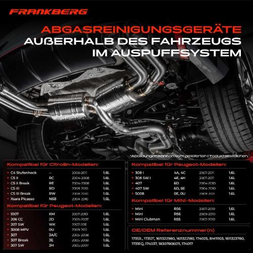 1x Partikelfilter für Citroën C2-C5 MINI Peugeot 207 308 1.6L Bild 1x Partikelfilter für Citroën C2-C5 MINI Peugeot 207 308 1.6L