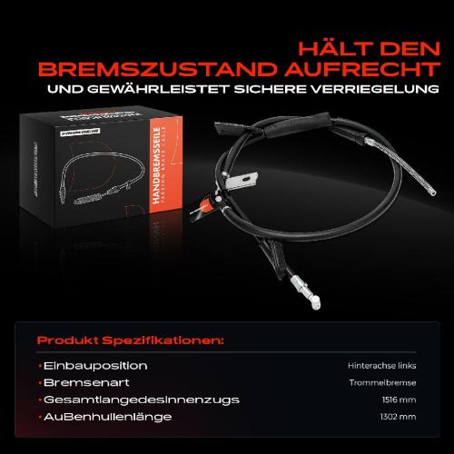 1x Seilzug Feststellbremse Hinterachse links für Opel Agila Suzuki Wagon R Vauxhall H00 Bild 1x Seilzug Feststellbremse Hinterachse links für Opel Agila Suzuki Wagon R Vauxhall H00