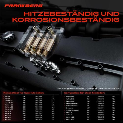 Frankberg 1x Z ndspule+4x Z ndkerze f r Opel Astra F Cabriolet Caravan CC Kasten/Kombi Combo Kasten/MPV Bild Frankberg 1x Z ndspule+4x Z ndkerze f r Opel Astra F Cabriolet Caravan CC Kasten/Kombi Combo Kasten/MPV