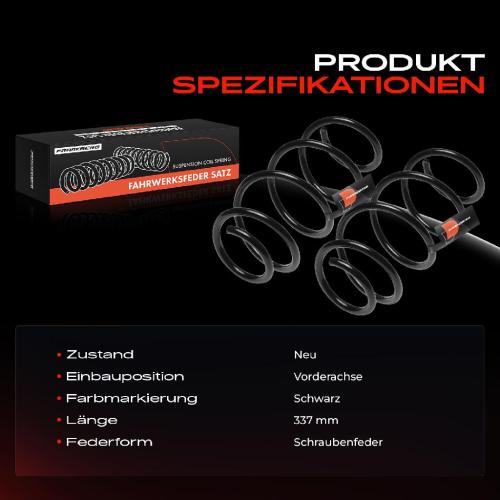 Frankberg 2x Fahrwerksfeder Vorderachse für Peugeot RCZ 1.6L 2010-2015 Bild Frankberg 2x Fahrwerksfeder Vorderachse für Peugeot RCZ 1.6L 2010-2015