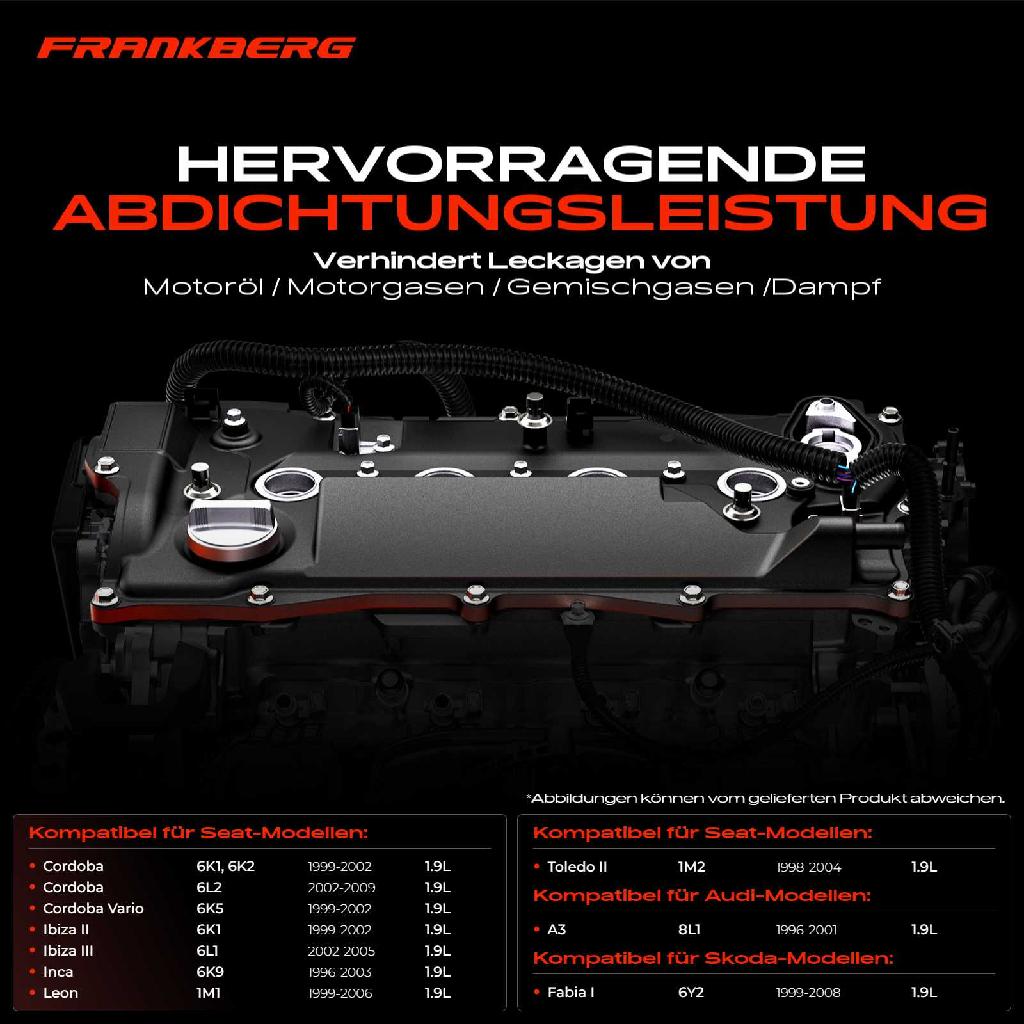 1x Ventildeckel Zylinderkopfhaube für VW Golf IV Polo Bora Audi A3 Seat Skoda 1.9L