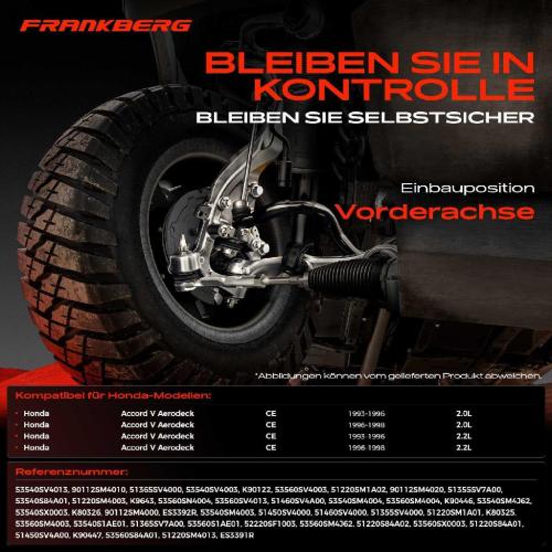 1x Querlenker Satz Vorderachse für Honda Accord V Aerodeck CE 2.0L 2.2L 1993-1998 Bild 1x Querlenker Satz Vorderachse für Honda Accord V Aerodeck CE 2.0L 2.2L 1993-1998