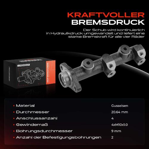 1x Hauptbremszylinder Bremszylinder für VW Transporter T1 T2 T3 21 23 22 24 25 28 Bild 1x Hauptbremszylinder Bremszylinder für VW Transporter T1 T2 T3 21 23 22 24 25 28