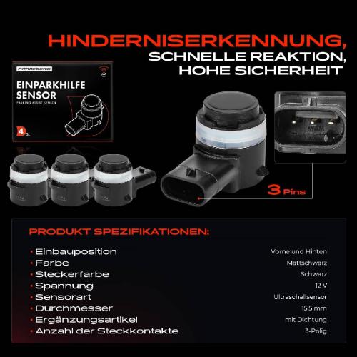 Frankberg 4x Parksensor PDC Sensor Vorne und Hinten für VW Golf 7 Passat Audi A3 A4 Mercedes-Benz Bild Frankberg 4x Parksensor PDC Sensor Vorne und Hinten für VW Golf 7 Passat Audi A3 A4 Mercedes-Benz