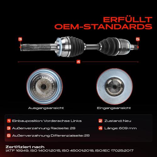 1x Antriebswelle Vorderachse Links für Mitsubishi Pajero II K7 K9 V2W V3W V4W Bild 1x Antriebswelle Vorderachse Links für Mitsubishi Pajero II K7 K9 V2W V3W V4W