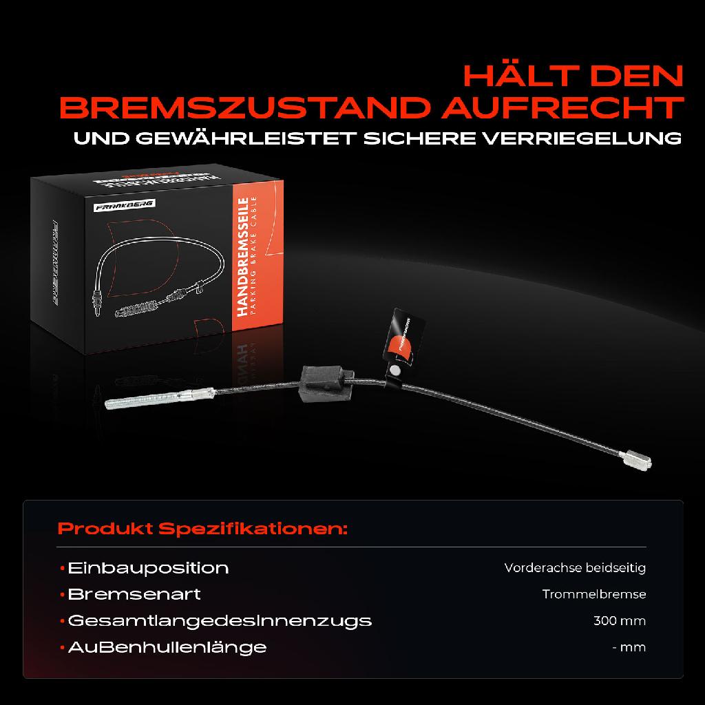 1x Seilzug Feststellbremse Vorderachse beidseitig für Ford Fiesta V JH JD Fusion JU 2000-2012