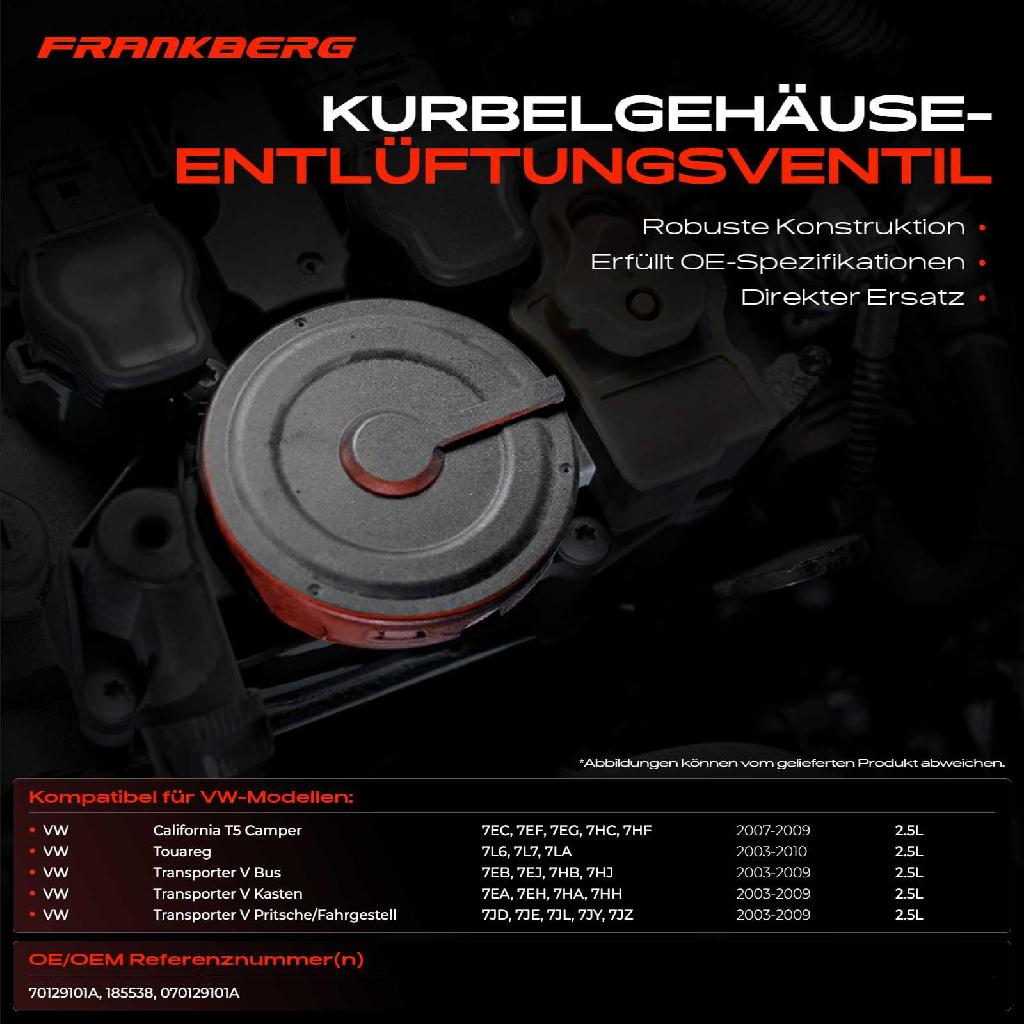 1x Ventil Kurbelgehäusentlüftung für VW Transporter V Touareg Multivan California
