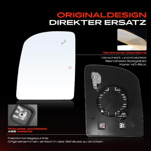 1x Spiegelglas Außenspiegel links für VW Crafter Pritsche/Fahrgestell SZ 2.0L Bj ab 2016 Bild 1x Spiegelglas Außenspiegel links für VW Crafter Pritsche/Fahrgestell SZ 2.0L Bj ab 2016