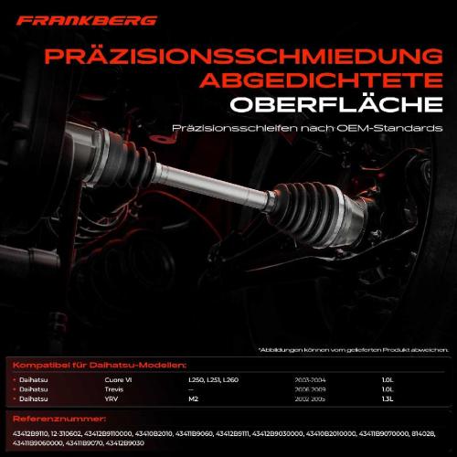 1x Antriebswelle Gelenksatz Vorderachse für Daihatsu Cuore 6 L250 L251 L260 Trevis YRV M2 Bild 1x Antriebswelle Gelenksatz Vorderachse für Daihatsu Cuore 6 L250 L251 L260 Trevis YRV M2