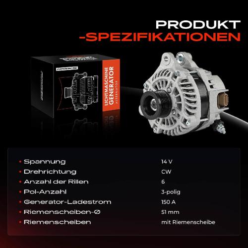Frankberg 1x Lichtmaschine Generator für Mazda 2 3 6 CX-3 CX-5 MX-5 IV 1.5L-2.5L Bild Frankberg 1x Lichtmaschine Generator für Mazda 2 3 6 CX-3 CX-5 MX-5 IV 1.5L-2.5L
