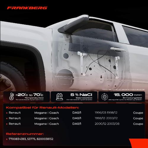 Frankberg 1x Fensterheber Vorne Rechts für Renault Megane DA0/1 96-03 Bild Frankberg 1x Fensterheber Vorne Rechts für Renault Megane DA0/1 96-03