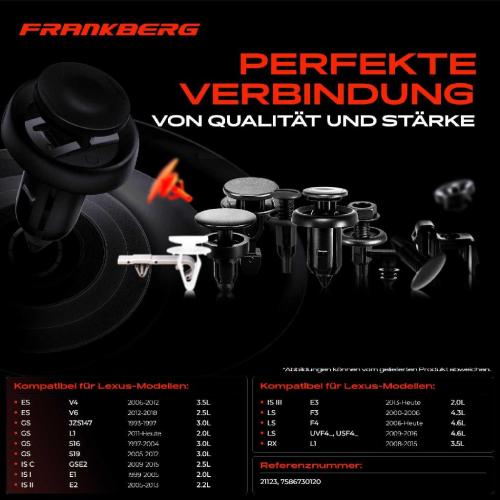 Frankberg 20x Befestigungsclips Radkasten für Toyota Avensis Aygo RAV 4 IV Lexus GS IS II Bild Frankberg 20x Befestigungsclips Radkasten für Toyota Avensis Aygo RAV 4 IV Lexus GS IS II