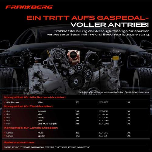 Frankberg 1x Drosselklappe Drosselklappenstutzen für Lancia Ypsilon Fiat Bravo II Alfa Romeo Bild Frankberg 1x Drosselklappe Drosselklappenstutzen für Lancia Ypsilon Fiat Bravo II Alfa Romeo