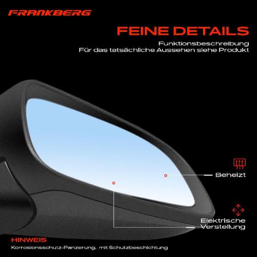 Frankberg 1x Außenspiegel Rechts für Opel Astra H Caravan Kasten/Kombi Stufenheck A04 L70 Bild Frankberg 1x Außenspiegel Rechts für Opel Astra H Caravan Kasten/Kombi Stufenheck A04 L70