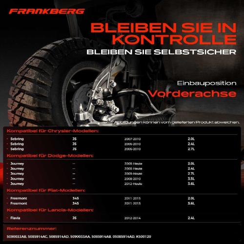 2x Traggelenk Vorderachse für Chrysler Sebring Cabriolet Dodge Journey Fiat Freemont Lancia Flavia Bild 2x Traggelenk Vorderachse für Chrysler Sebring Cabriolet Dodge Journey Fiat Freemont Lancia Flavia