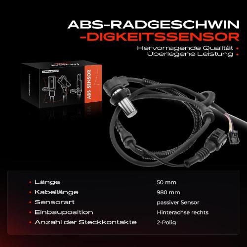 Frankberg 1x ABS Sensor Hinterachse links für Audi Allroad 4BH 2.5L 2.7L 2000-2012 Bild Frankberg 1x ABS Sensor Hinterachse links für Audi Allroad 4BH 2.5L 2.7L 2000-2012