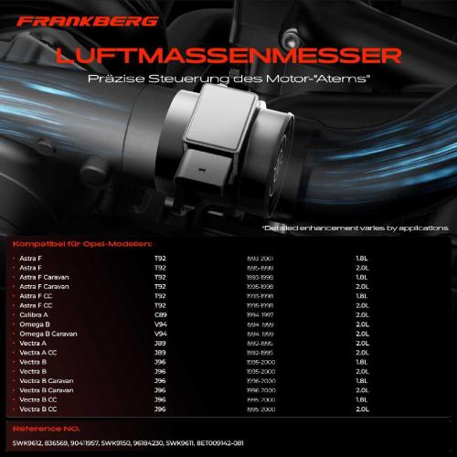 1x Luftmassenmesser für Opel Astra F T92 Astra F Caravan Astra F CC Calibra A C89 Omega B V94 Bild 1x Luftmassenmesser für Opel Astra F T92 Astra F Caravan Astra F CC Calibra A C89 Omega B V94