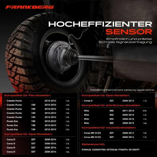 1x ABS Sensor Hinterachse beidseitig für Alfa Romeo Mito Fiat Grande Punto Evo Opel Corsa D Vauxhall Bild 1x ABS Sensor Hinterachse beidseitig für Alfa Romeo Mito Fiat Grande Punto Evo Opel Corsa D Vauxhall