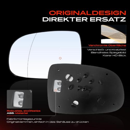 1x Spiegelglas Außenspiegel links für Opel Corsa C Kasten/Schrägheck Tigra Twintop Bild 1x Spiegelglas Außenspiegel links für Opel Corsa C Kasten/Schrägheck Tigra Twintop