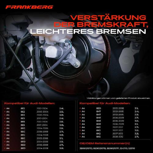 1x Bremskraftverstärker für VW Passat 3B3 3B6 Audi A4 B6 B7 B8 A6 C5 Skoda Superb I Bild 1x Bremskraftverstärker für VW Passat 3B3 3B6 Audi A4 B6 B7 B8 A6 C5 Skoda Superb I