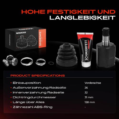 Frankberg 1x Antriebswelle Gelenksatz Vorderachse für VW Golf Polo Passat Audi A3 8P Seat Skoda Bild Frankberg 1x Antriebswelle Gelenksatz Vorderachse für VW Golf Polo Passat Audi A3 8P Seat Skoda