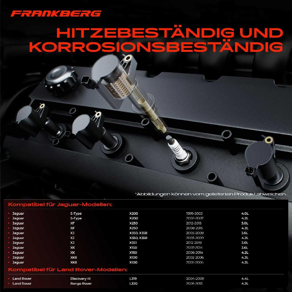 8x Zündspule Zündkerze für Jaguar S-Type XF XJ XK Cabriolet Coupe XK8 Convertible Land Rover