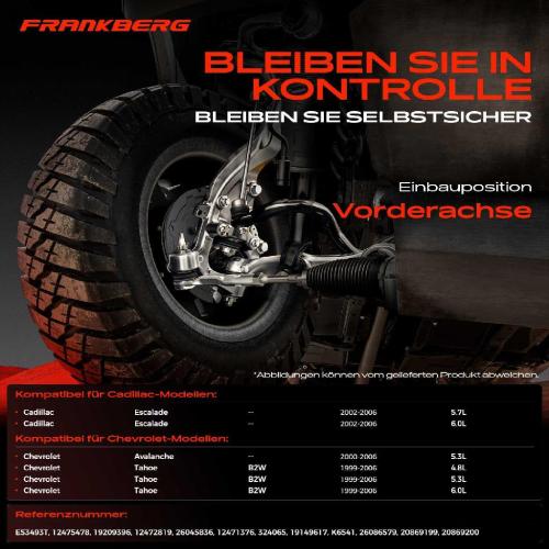1x Querlenker Satz Vorderachse für Cadillac Escalade Chevrolet Avalanche Tahoe 5.7L 6.0L 5.3L 4.8L 1999-2006 Bild 1x Querlenker Satz Vorderachse für Cadillac Escalade Chevrolet Avalanche Tahoe 5.7L 6.0L 5.3L 4.8L 1999-2006