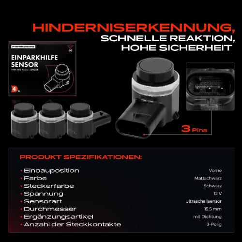 Frankberg 4x Parksensor PDC Sensor Vorne für Volvo XC90 I D5 275 C30 1.6L 533 S80 II 124 Bild Frankberg 4x Parksensor PDC Sensor Vorne für Volvo XC90 I D5 275 C30 1.6L 533 S80 II 124