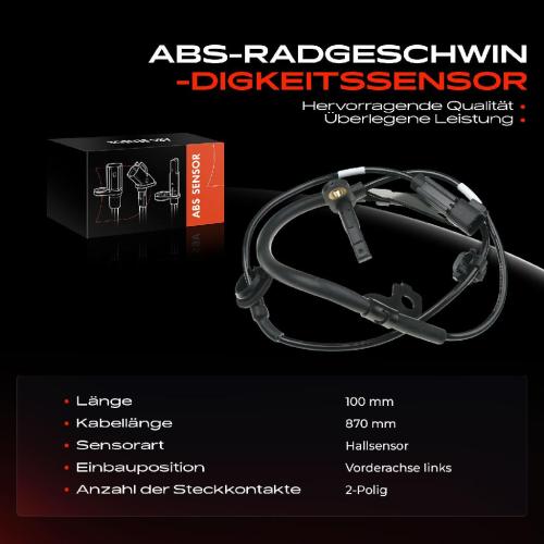 1x ABS Sensor Vorderachse links für Mitsubishi ASX Van Lancer VII VIII Sportback Outlander II III Pajero IV Bild 1x ABS Sensor Vorderachse links für Mitsubishi ASX Van Lancer VII VIII Sportback Outlander II III Pajero IV
