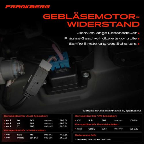 1x Widerstand Vorwiderstand Gebläsemotor für VW Audi Ford Seat Skoda 1988-2015 Bild 1x Widerstand Vorwiderstand Gebläsemotor für VW Audi Ford Seat Skoda 1988-2015