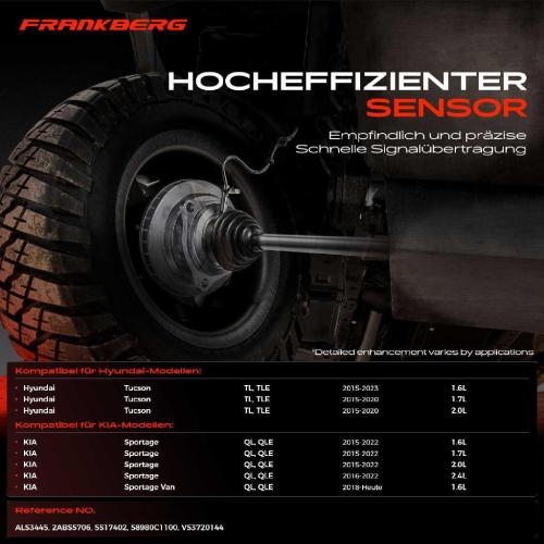 2x ABS Sensor Hinterachse beidseitig für Hyundai Tucson KIA Sportage Van 1.6L 1.7L 2.0L 2.4L Bj ab 2015 Bild 2x ABS Sensor Hinterachse beidseitig für Hyundai Tucson KIA Sportage Van 1.6L 1.7L 2.0L 2.4L Bj ab 2015