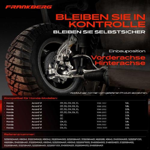 1x Querlenker Satz Vorderachse für Honda Accord VI Coupe Hatchback 1.6L 1.8L 2.0L 2.2L 3.0L 1998-2003 Bild 1x Querlenker Satz Vorderachse für Honda Accord VI Coupe Hatchback 1.6L 1.8L 2.0L 2.2L 3.0L 1998-2003