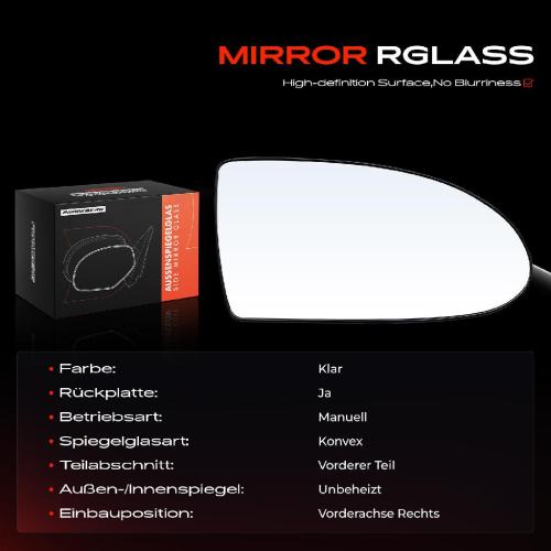 1x Spiegelglas Außenspiegel rechts für Hyundai Accent MC 1.4L-1.6L 2005-2010 Bild 1x Spiegelglas Außenspiegel rechts für Hyundai Accent MC 1.4L-1.6L 2005-2010