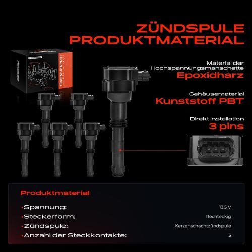 6x Zündmodul Zündspule für Porsche 911 Cabriolet Targa Boxster Cayman 3.4L 3.6L 3.8L 2.5L 2.7L 3.2L 1996-2012 Bild 6x Zündmodul Zündspule für Porsche 911 Cabriolet Targa Boxster Cayman 3.4L 3.6L 3.8L 2.5L 2.7L 3.2L 1996-2012