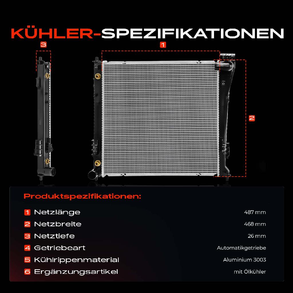 1x Kühler Wasserkühler Motorkühler für Hyundai i40 VF 1.7L Bj ab 2011