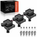 Frankberg 3x Zündspule Zündkerze für Mercedes-Benz C124 W124 W202 W140 R129 3.2L 2.8L 1.8L 2.0L 2.3L 3.6L 1991-2001