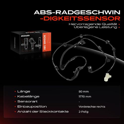 Frankberg 1x ABS Sensor Vorderachse rechts für Toyota Hilux VIII Pick-up N1 2.4L Bj ab 2015 Bild Frankberg 1x ABS Sensor Vorderachse rechts für Toyota Hilux VIII Pick-up N1 2.4L Bj ab 2015