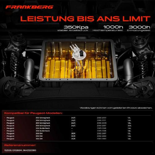 1x Kraftstoffpumpe für Peugeot 206 Schrägheck 2A/C 206 Stufenheck 206 SW 2E/K 1.1L 1.4L 1.6L 2.0L 2000-2012 Bild 1x Kraftstoffpumpe für Peugeot 206 Schrägheck 2A/C 206 Stufenheck 206 SW 2E/K 1.1L 1.4L 1.6L 2.0L 2000-2012