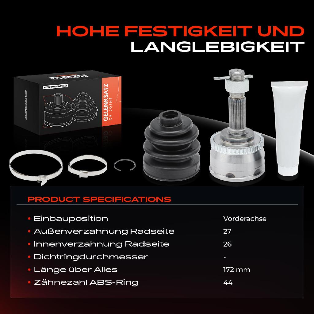 1x Antriebswelle Gelenksatz Vorderachse für Nissan Primera Hatchback P12 2.0L 2.2L